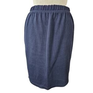 Navy Blue Knit Pull On Pencil Skirt Size Small